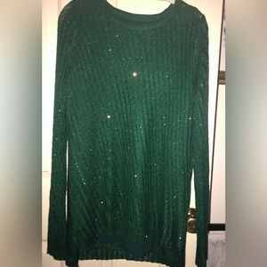 Perfect Pine Green Sequin Holiday Sweater !!